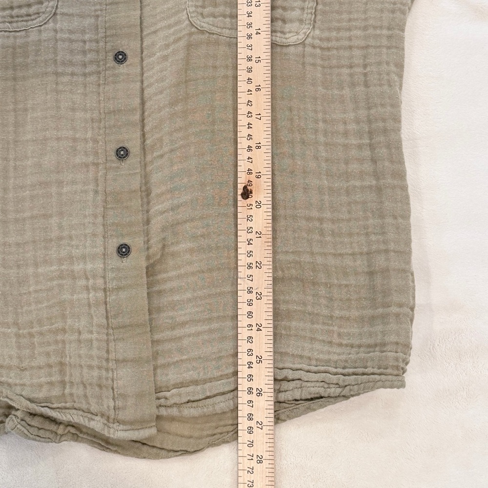 Free People Gauze Button Front Sleeveless Small Beige/Taupe Boho Utility Shirt - Picture 5 of 10